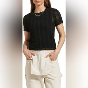 Brixton Sheer Stripe Black Top